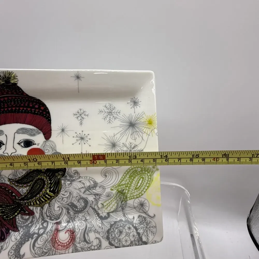 Neiman Marcus Limited Exclusive CHRISTMAS SANTA SERVING PLATTER TRAY RECTANGLE